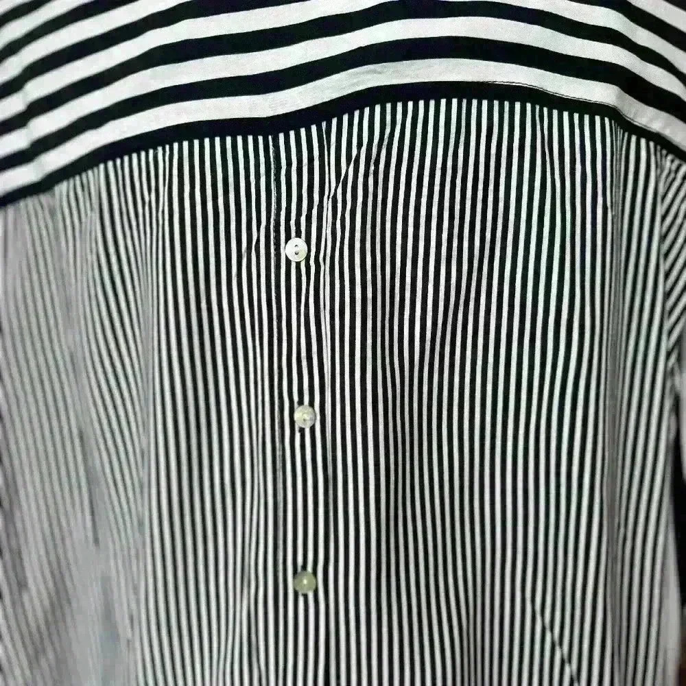 Jane and Delancey Black/White Stripe Button Front Shirt 2X - Picture 8 of 8